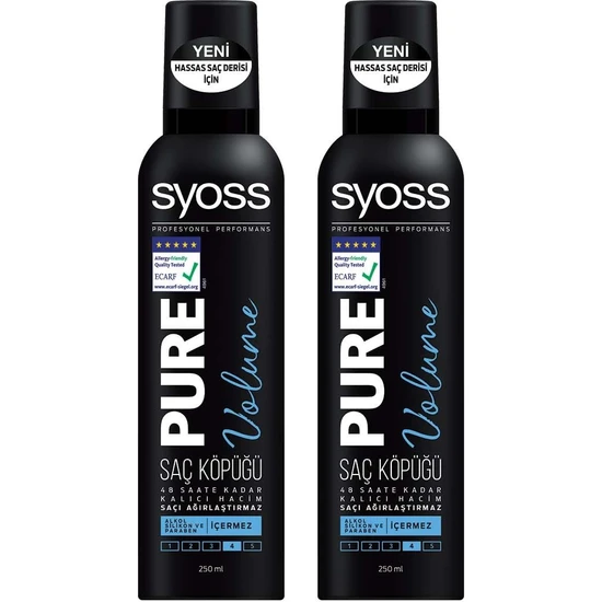 Syoss Pure Volume Saç Köpüğü X 2 Adet