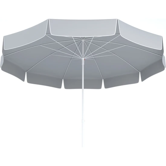 Tevalli Parasols 200 cm Lüks Polyester Plaj Şemsiye - Gümüş Gri