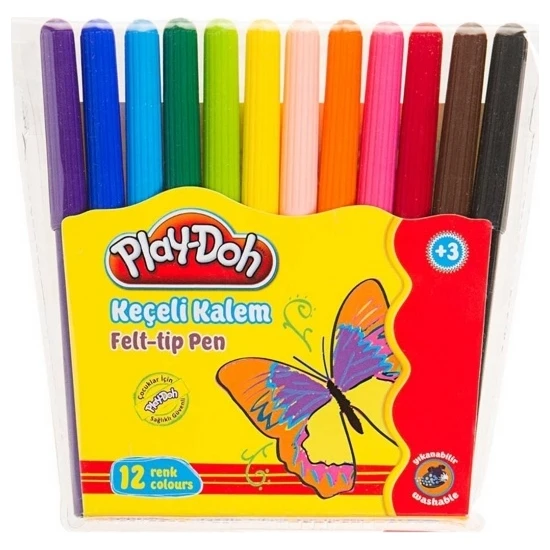 Play-Doh Keçeli Kalem 12 Renk 2Mm Pvc Ke-005