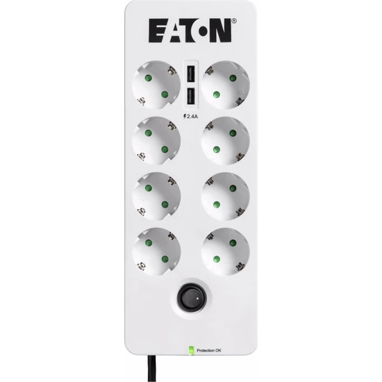 Eaton 8'li Akım Korumalı Priz ve 2 USB Girişi (8'li Schuko,Telefon ve TV Korumalı)
Eaton Protection Box 6 USB DIN-PB6UD