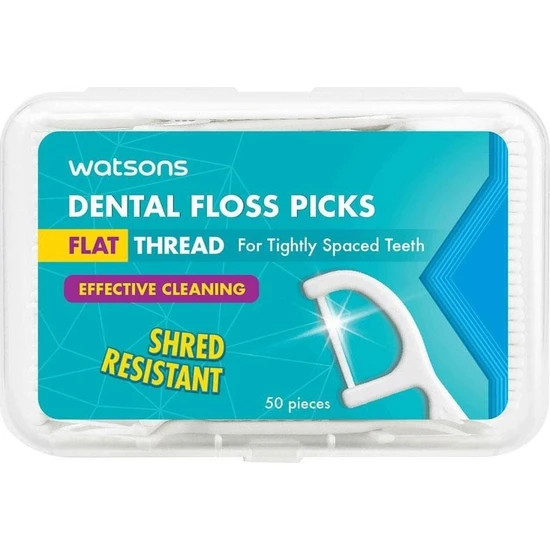 Watsons Flat Thread Dental Floss Picks 50 Adet