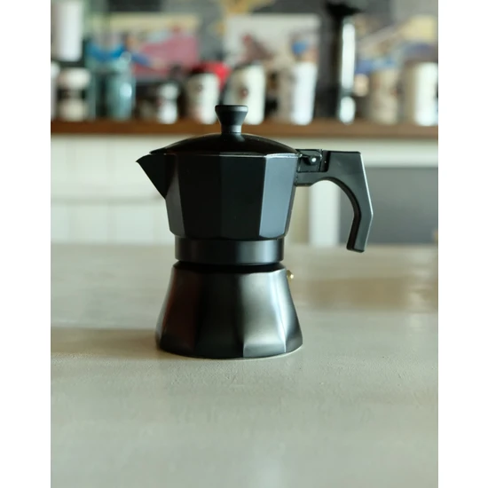 Tohana Tohana Moka Pot 3 Cup Mat Siyah