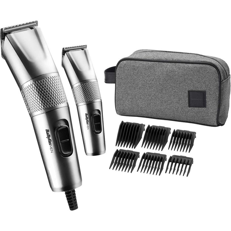 Babyliss Steel Edition Çelik Bıçaklı 6 Tarak Başlıklı ve 6 Uzunluk Ayarlı Saç Tıraş Makinesi Gri 7755PE