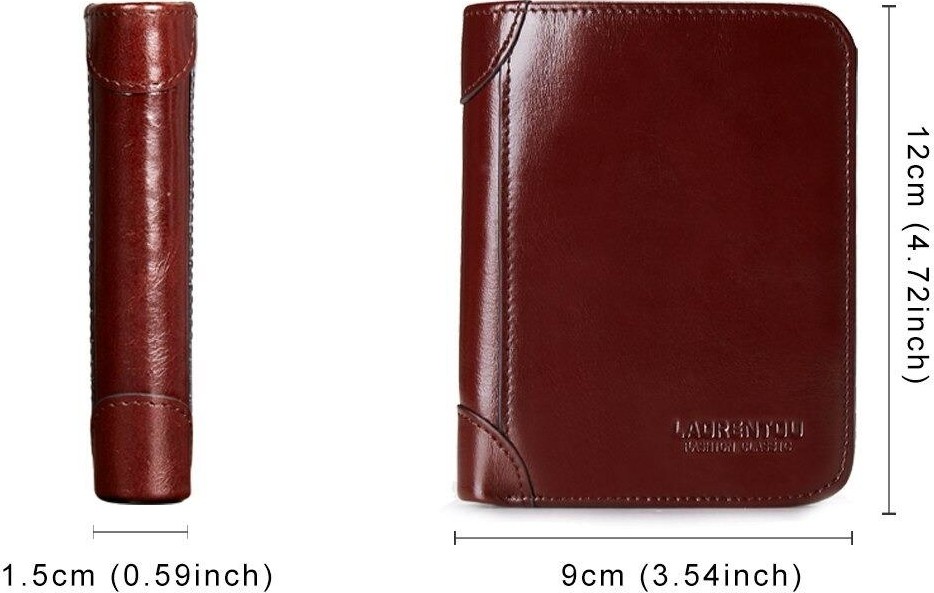Laorentou Elite Hakiki Deri Kartlık Bölmeli Erkek Cüzdan - Kahverengi Hand Made İtalyan Malı görsel 4