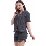 Stil Adventure Yan Kısımlar Oval Pembe Biyeli Bayan Pijama Takımı
