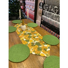 Tuğçe Demir Home Desıgn Tropikal Muz Desen Runner Supla (Amerikan Servis) Takım