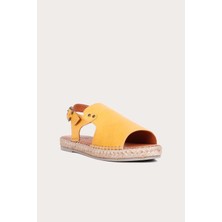 Bueno Shoes Sarı Deri Kadın Espadril Sandalet