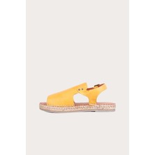 Bueno Shoes Sarı Deri Kadın Espadril Sandalet