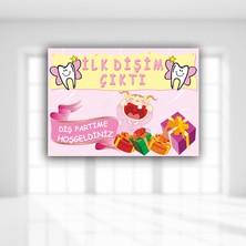 Süsle Bebek ve Parti Dişim Çıktı Afiş, 70cm x 50cm - Pembe