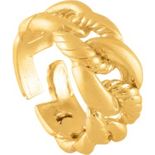 Labalaba Kadın Altın Renk Kaplama Ayarlanabilir Zincir Yüzük