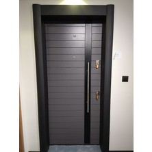 Siyah Statik Kasalı Antrasit Düz Model Daire Kapısı, Çelik Kapı, Villa Kapısı