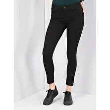 Colins 759 LARA Orta Bel Dar Paça Super Slim Fit Siyah Kadın Jean Pantolon