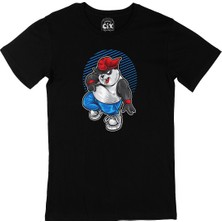 Cix Eğlenen Panda Siyah Tişört