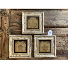 Oscar Stone Decor Doğaltaş Çerçeveli Duvar Dekorları Pano 20X20 cm 3'lü Tablo