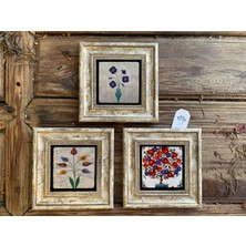 Oscar Stone Decor Çerçeveli Taş Duvar  Dekoru 20 x 20 cm 3 Lü Set Kaftan Vav