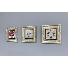 Oscar Stone Decor Çerçeveli Taş Duvar  Dekoru 20 x 20 cm 3 Lü Set Kaftan Vav
