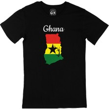 Cix Gana Haritalı ve Bayraklı Siyah Tişört