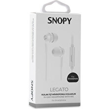 Snopy SN-778 Legato MP3 Kulak İçi Beyaz Mikrofon & Kulaklık