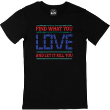 Cix Mavi Find What You Love Siyah Tişört