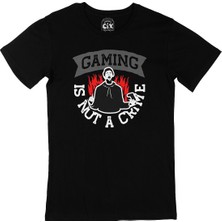 Cix Kırmızı Gaming Is Not A Crime Siyah Tişört