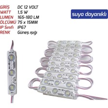 Ice Js-Modül LED 1,5 W 12V Gün Işığı Renk 20 Adet Paket Sıralı ((Suya Dayanıklı))