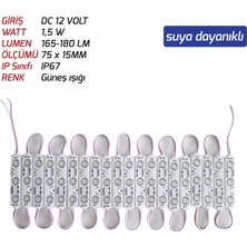 Ice Js-Modül LED 1,5 W 12V Gün Işığı Renk 20 Adet Paket Sıralı ((Suya Dayanıklı))