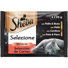 Sheba Sığır Etli, Kuzulu, Tavuklu, Hindili 4’lü Paket 85 gr x 4 x 13 Adet (52 Tekli Paket)