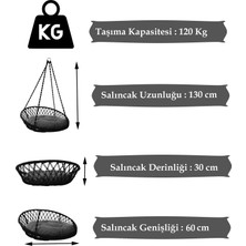 Altınoluk Hamak Relaks Salıncak Siyah ( Minderli )