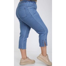 Haimoda Kadın Büyük Beden Bel Lastik Anne Kot Kapri Pantolon
