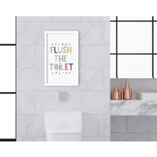 Bk Gift Banyo Tuvalet Dekoratif Ahşap Beyaz Çerçeveli Tablo-11