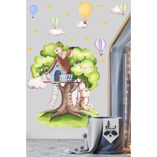 Piksel Grafik Ağaç Ev Çocuk Odası Duvar Sticker