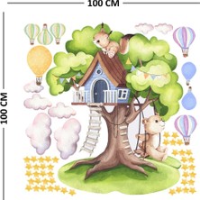 Piksel Grafik Ağaç Ev Çocuk Odası Duvar Sticker