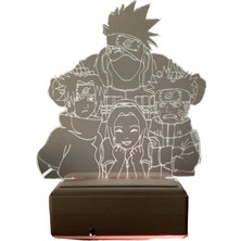 Modiwa Design Naruto Team 7 Kakashi 16 Renk Kumandalı Gece Lambası