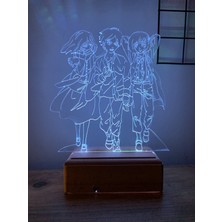 Modiwa Design Mikasa Eren Armin Attack On Titan 16 Renk Gece Lambası