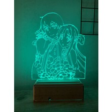 Modiwa Design Sword Art Online Kirito And Asuna 16 Renk Gece Lambası