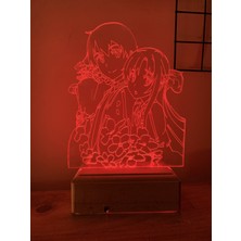 Modiwa Design Sword Art Online Kirito And Asuna 16 Renk Gece Lambası