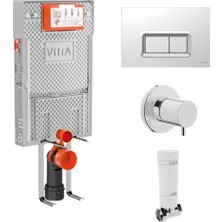 Vitra S50 Kanallı Asma Klozet+Vitra Pro Sessiz Gömme Rezervuar Set