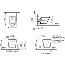 Vitra S50 Kanallı Asma Klozet+Vitra Pro Sessiz Gömme Rezervuar Set