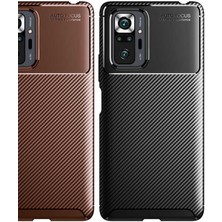 Fibaks Xiaomi Redmi Note 10 Pro Kılıf Rugged Armor Darbe Emici Uzun Ömürlü Dayanıklı Parmak İzi Yapmaz Karbon Tasarım Negro Silikon Kapak