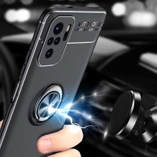 Fibaks Xiaomi Redmi Note 10 Kılıf Yüzüklü Standlı Autofocus Shockproof Ravel Silikon