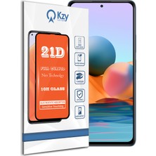 KZY Xiaomi Redmi Note 10 Pro Tam Kaplayan 21D Temperli Ekran Koruyucu Cam