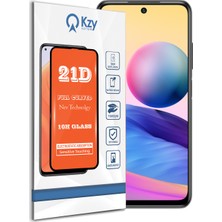 KZY Xiaomi Redmi Note 10 5G Tam Kaplayan 21D Temperli Ekran Koruyucu Cam