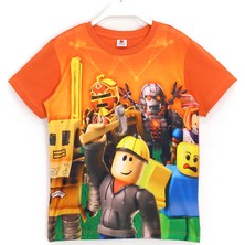 Erkek Çocuk Kısa Kollu T-Shirt 5 - 13 Yaş Turuncu