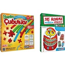 Kumtoys Bambu Çubuklar + Taş Boyama (2li Set)