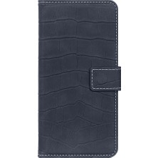 Fitcase Samsung Galaxy A01 Core (A013) Kılıf Kroko Desen Kapaklı Cüzdanlı Lacivert