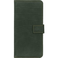 Fitcase Samsung Galaxy A01 Core (A013) Kılıf Kroko Desen Kapaklı Cüzdanlı Yeşil