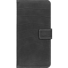 Fitcase Samsung Galaxy A11 (A115) Kılıf Kroko Desen Kapaklı Cüzdanlı Siyah