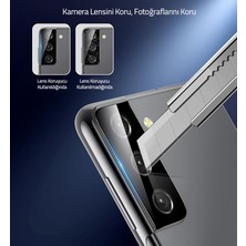 Bufalo Samsung Galaxy S21 Kamera Lens Koruyucu 3D Cam Siyah Çerçeve Şeffaf