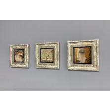 Oscar Stone Decor Çerçeveli Taş Duvar  Dekoru 20 x 20 cm 3 Lü Set Leonardo Da Vinci