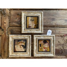 Oscar Stone Decor Çerçeveli Taş Duvar  Dekoru 20 x 20 cm 3 Lü Set Leonardo Da Vinci